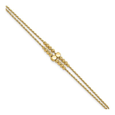 14K Yellow Gold Diamond-Cut Beaded Bracelet