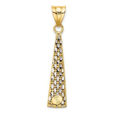 14K Yellow & Rhodium D/C Pendant – view 4