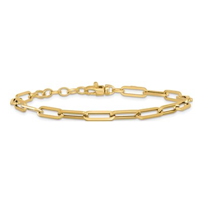 14K Yellow Gold 4.5mm Hollow Fancy Link Bracelet – view 3