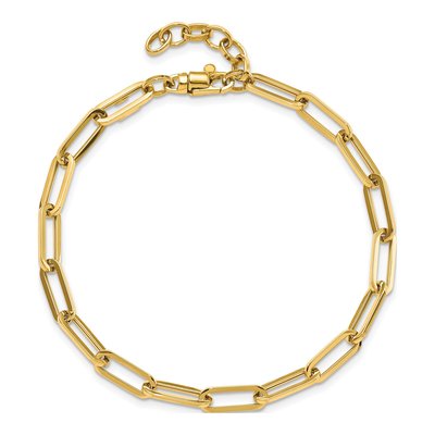 14K Yellow Gold 4.5mm Hollow Fancy Link Bracelet – view 4