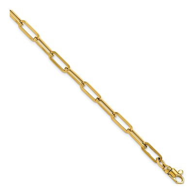 14K Yellow Gold 4.5mm Hollow Fancy Link Bracelet