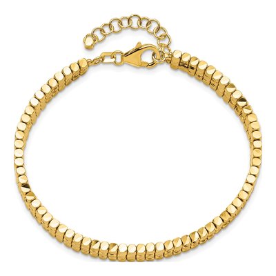 14K Yellow Gold Flexible Cuff Bangle Bracelet – view 3