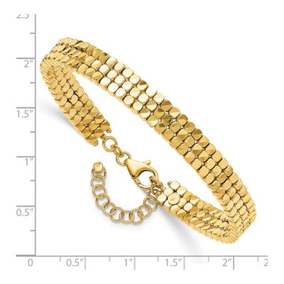 14K Yellow Gold Flexible Cuff Bangle Bracelet – view 4