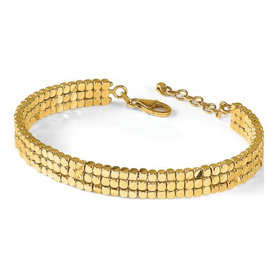 14K Yellow Gold Flexible Cuff Bangle Bracelet – view 6