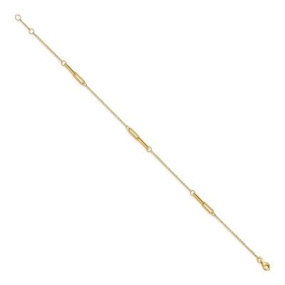 14K Yellow Gold 1.4mm Paperclip Cable Chain Anklet – view 3