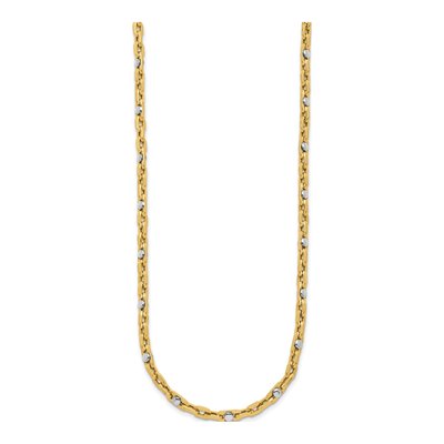14K Two-Tone Gold 3.75mm Hollow Link Chain – view 4