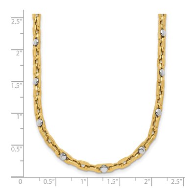 14K Two-Tone Gold 3.75mm Hollow Link Chain – view 5