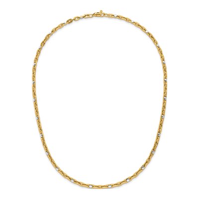 14K Two-Tone Gold 3.75mm Hollow Link Chain – view 6