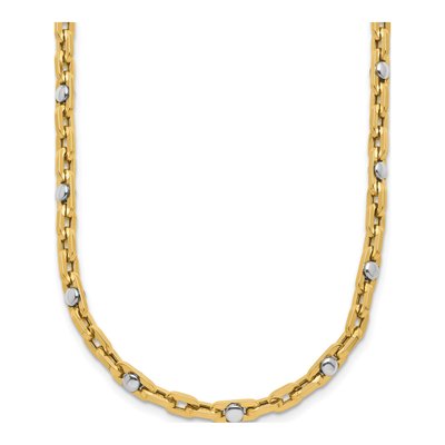 14K Two-Tone Gold 3.75mm Hollow Link Chain