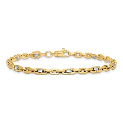 14K Two-Tone Gold 3.6mm Hollow Link Bracelet – view 3