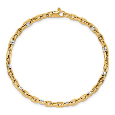 14K Two-Tone Gold 3.6mm Hollow Link Bracelet – view 4