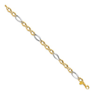 14K Yellow Gold 7.5mm Hollow Fancy Link Bracelet – view 3