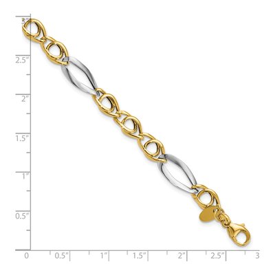 14K Yellow Gold 7.5mm Hollow Fancy Link Bracelet – view 6