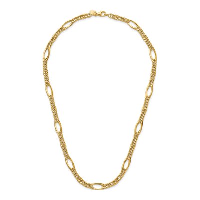 14K Yellow Gold 5.5mm Hollow Fancy Link Chain – view 6
