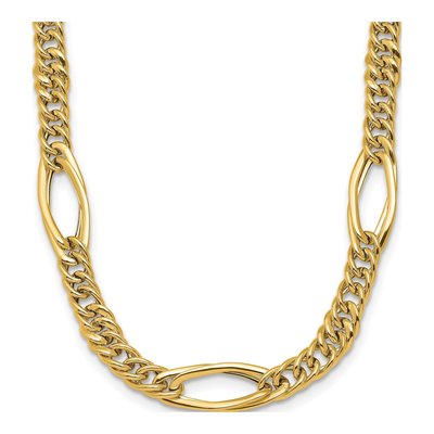 14K Yellow Gold 5.5mm Hollow Fancy Link Chain