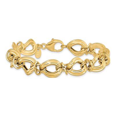 14K Yellow Gold Fancy Link Bracelet – view 4
