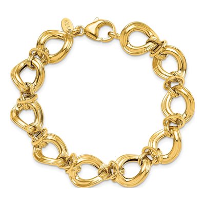 14K Yellow Gold Fancy Link Bracelet – view 5