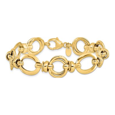 14K Yellow Gold Fancy Link Bracelet – view 4