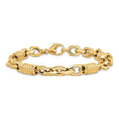 14K Yellow Gold Fancy Link Bracelet – view 4