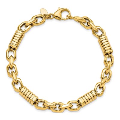 14K Yellow Gold Fancy Link Bracelet – view 5