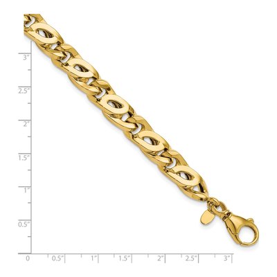 Men's 14K Yellow Gold 9.8mm Hollow Open Link Bracelet – view 6