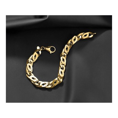 Men's 14K Yellow Gold 9.8mm Hollow Open Link Bracelet – view 8
