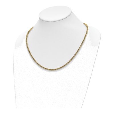14K Two-Tone Gold 3.25mm Hollow Rope Fancy Link Chain – view 3