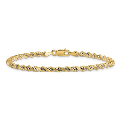 14K Two-Tone Gold Rope Bracelet – view 4