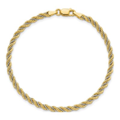 14K Two-Tone Gold Rope Bracelet – view 5