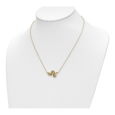 14K Yellow Gold Diamond-Cut Snake Pendant Necklace – view 3