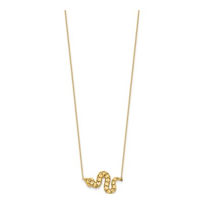 14K Yellow Gold Diamond-Cut Snake Pendant Necklace – view 4