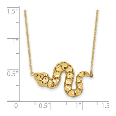 14K Yellow Gold Diamond-Cut Snake Pendant Necklace – view 5