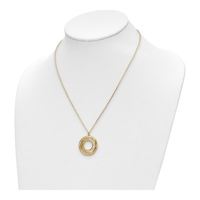 14K Yellow Gold Circle Pendant Necklace – view 3