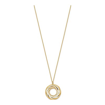 14K Yellow Gold Circle Pendant Necklace – view 4