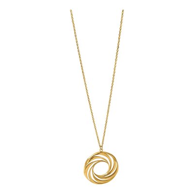 14K Yellow Gold Circle Pendant Necklace – view 6