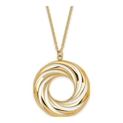 14K Yellow Gold Circle Pendant Necklace