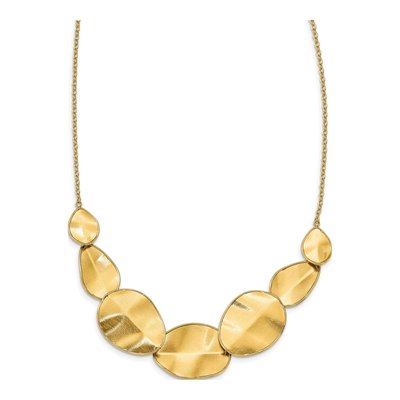 14K Yellow Gold Textured Leaf Necklace – view 4
