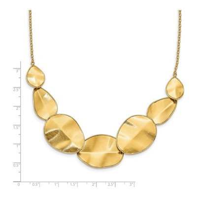 14K Yellow Gold Textured Leaf Necklace – view 5