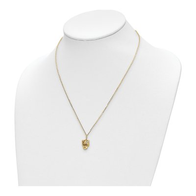 14K Yellow Gold Green Enamel Tiger Pendant Necklace – view 3