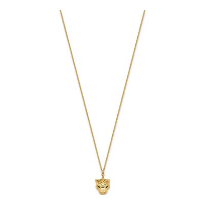 14K Yellow Gold Green Enamel Tiger Pendant Necklace – view 4