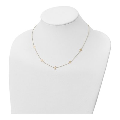 14K Yellow Gold 5-Station Cross Pendant Necklace – view 5