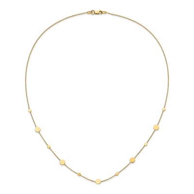 14K Yellow Gold Circle Disc Station Necklace – view 3
