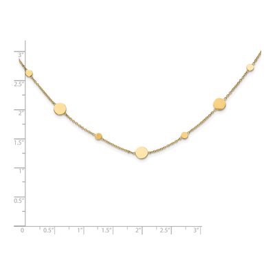 14K Yellow Gold Circle Disc Station Necklace – view 4