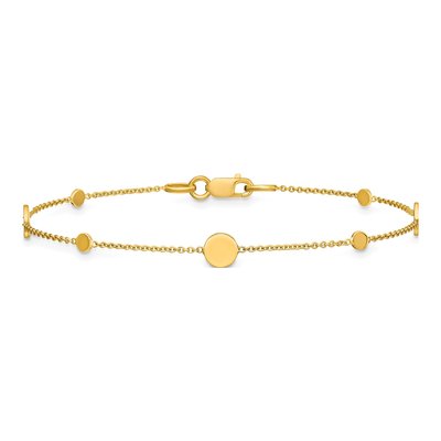 14K Yellow Gold Circle Disc Bracelet – view 3