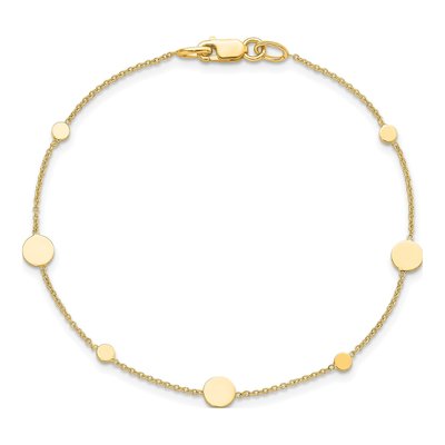 14K Yellow Gold Circle Disc Bracelet – view 5
