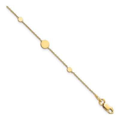 14K Yellow Gold Circle Disc Bracelet