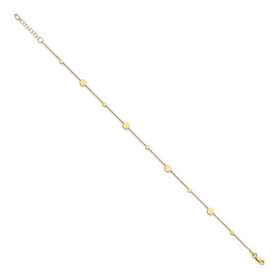 14K Yellow Gold Discs Anklet – view 3