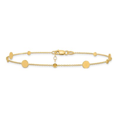 14K Yellow Gold Discs Anklet – view 4