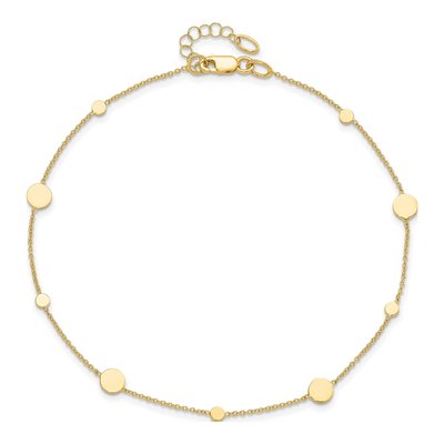 14K Yellow Gold Discs Anklet – view 6