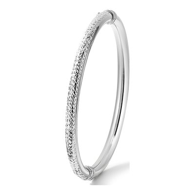 14K White Gold Hinged Bangle Bracelet – view 6
